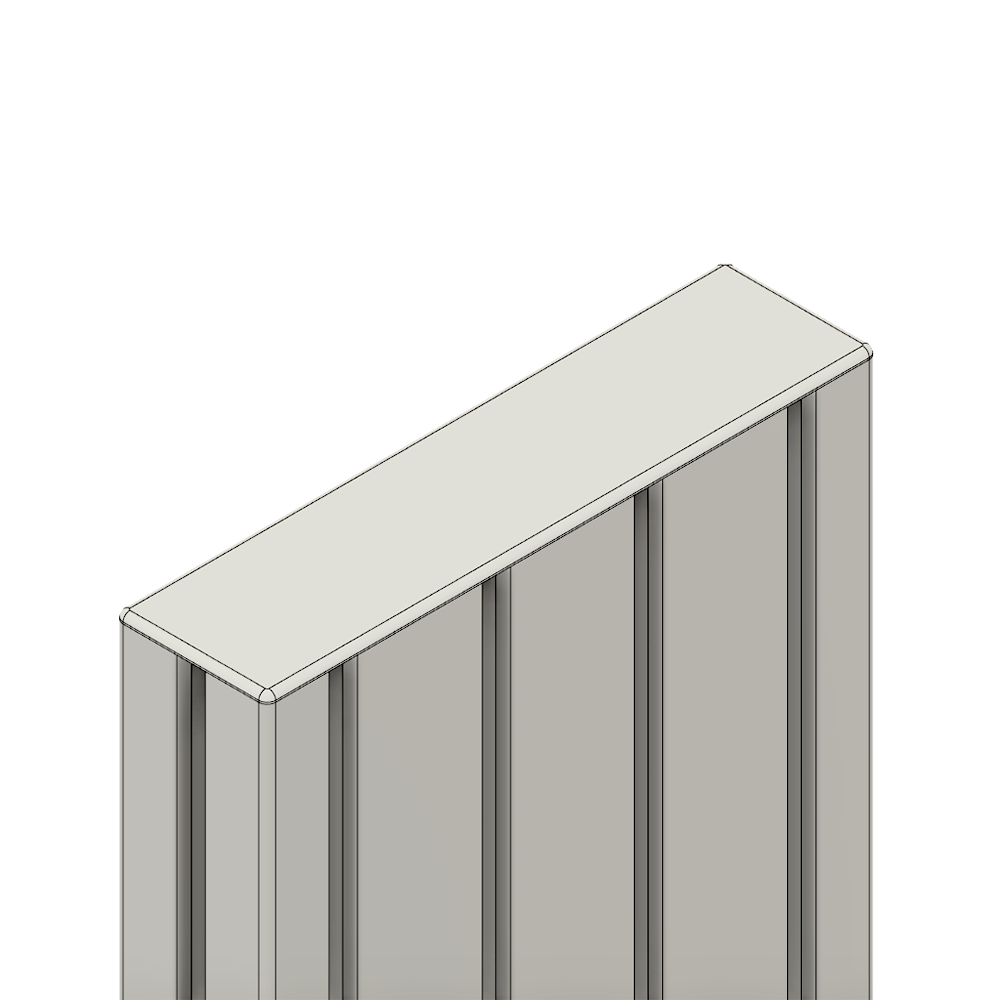 60-150-2 MODULAR SOLUTIONS POLYAMIDE PART<br>END CAP 45MM X 180MM LIGHT GRAY